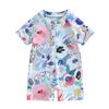 Baby Girls Boys Rash Guard Swimsuit 6 12 18 24 Months 3 Years Playsuits Watercolour Print Zipper Short Sleeve Sun Protection Bathing Suit