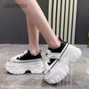 Женские кроссовки на платформе с танкеткой, осенняя модная обувь, женская обувь на шнуровке, белая летняя обувь на платформе с толстой подошвой, теннисные туфли женские