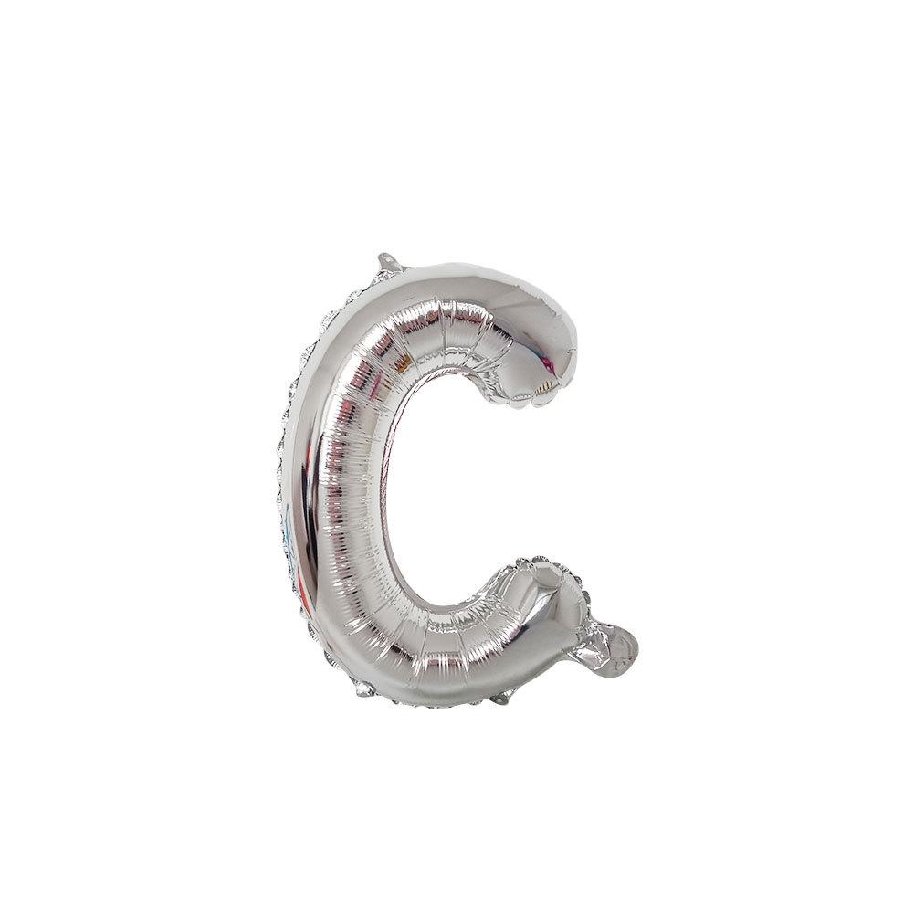 Silver 16-Inch Letter Aluminum Foil Balloons for Decoration (US Version)