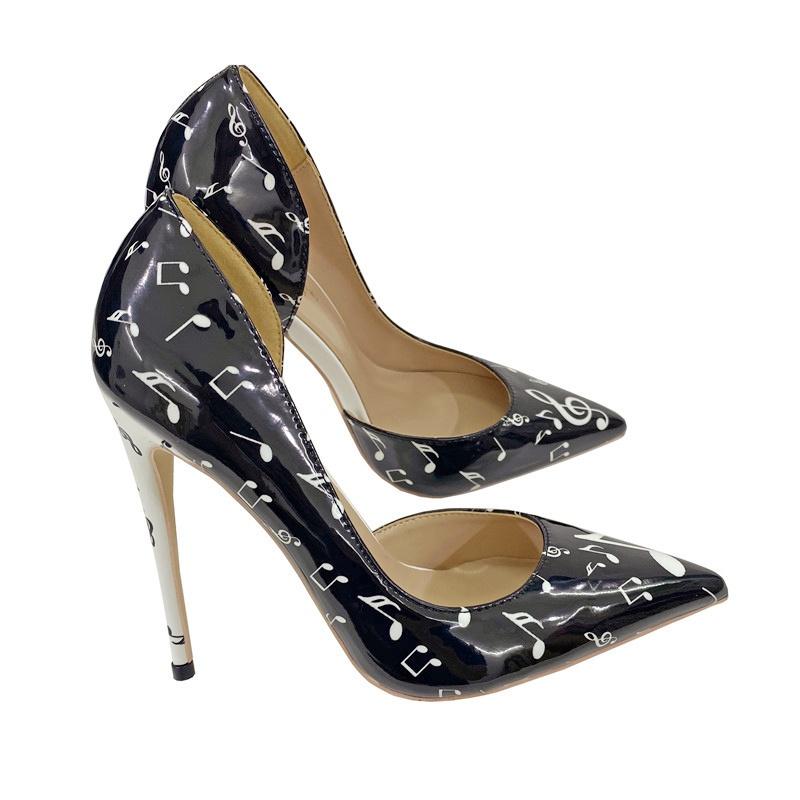 Туфли на высоком каблуке с модным узором, женские туфли больших размеров, универсальные деловые туфли для женщин