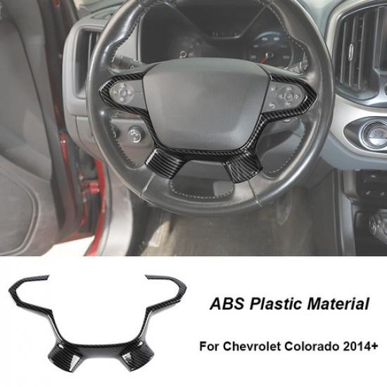 Carbon Fiber Steering Wheel Decoration Cover Trim For Chevrolet Colorado 2014+