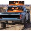 1X 135X36Cm Car Rear Window Sticker Flaming Skull Graphic Decal For Pickup Truck