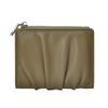 Trendy PU Leather Women Wallets Wrinkled Portable Card Holders Solid Color Money Bags