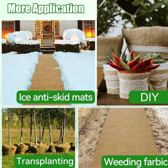 Рулон мешковины Натуральная джутовая ткань для обертывания зимнего дерева Защита растений от заморозков Сделай сам