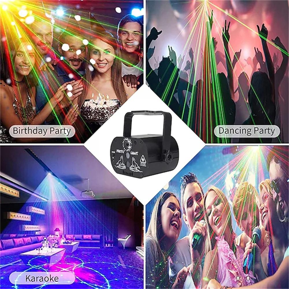LED Party Light Stage Strobe Light/RGB DJ Laser Light Portable Voice Control Disco Light With Remote Control For Halloween Chris