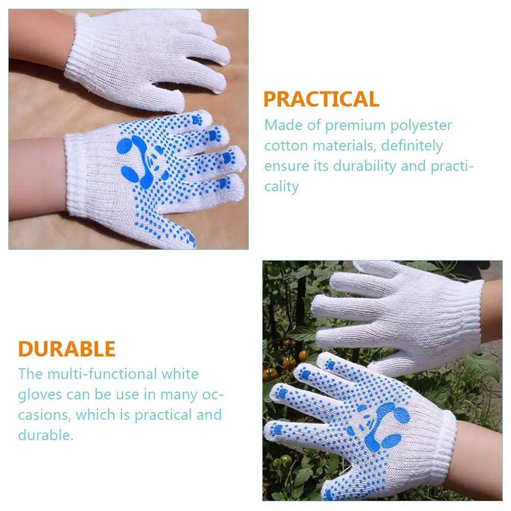 1/2/4Pairs Polyester Cotton Kids Gardening Gloves Hand Protection Mittens  Household Cleaning