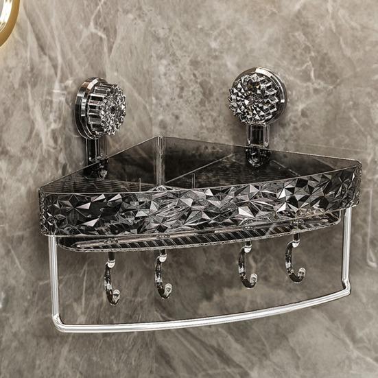 Угловая настенная полка с присоской, стойка для хранения, прочная, выдерживающая большую нагрузку, легко устанавливаемая, прочная полка-органайзер для душа