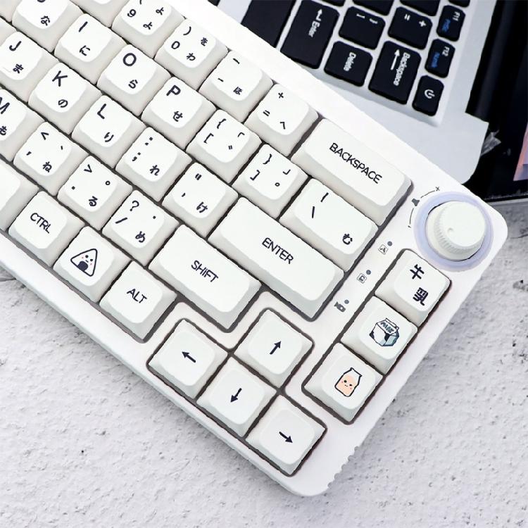 Колпачки для клавиш PBT профиля XDA с японскими символами, 126 шт., молочно-белые, минималистичная тема для кастомизаторов механических клавиатур