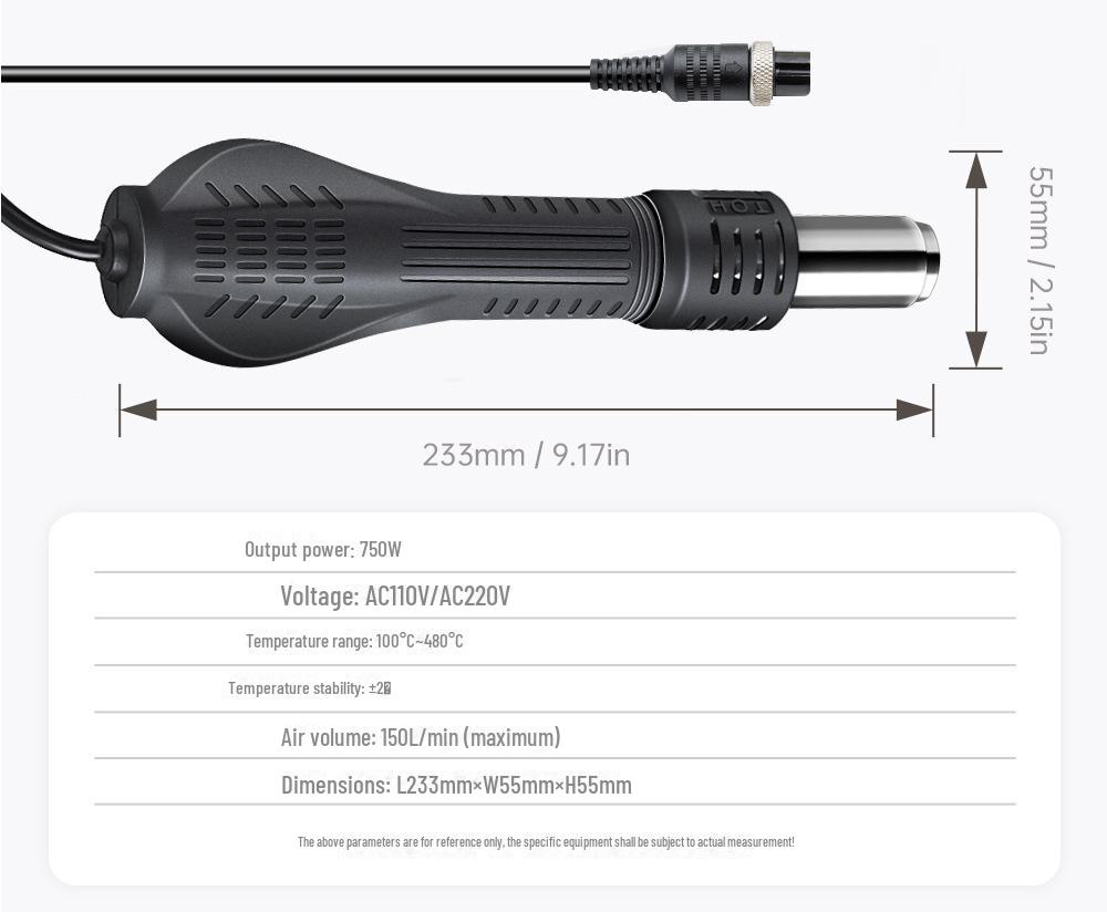 JCD 8898 Двухэкранная высокомощная станция для термофена и паяльника, настенное исполнение с постоянным контролем температуры.