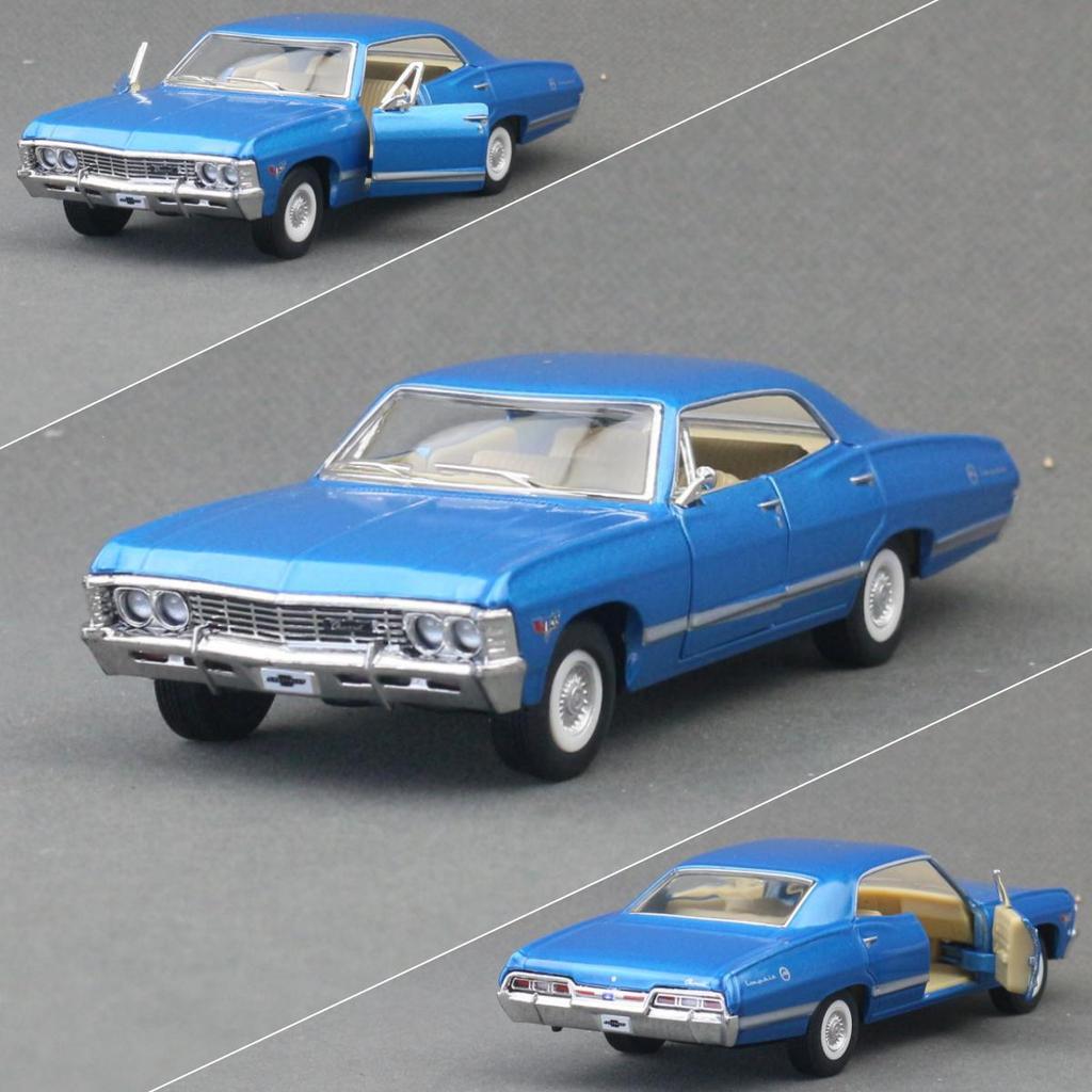 KiNSMART Модель игрушечного автомобиля 1/43 Chevrolet Impala 1967 Классическая литая миниатюра Машинка с инерционным механизмом Коллекция Подарок для ребенка Мальчика