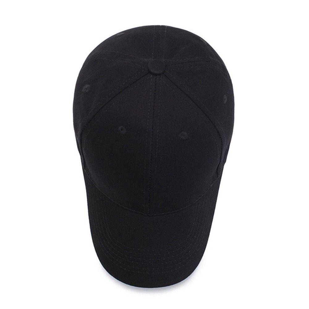 Black Wide Brim Adjustable Summer Hat Cotton Baseball Cap Sports Cap Peaked Cap