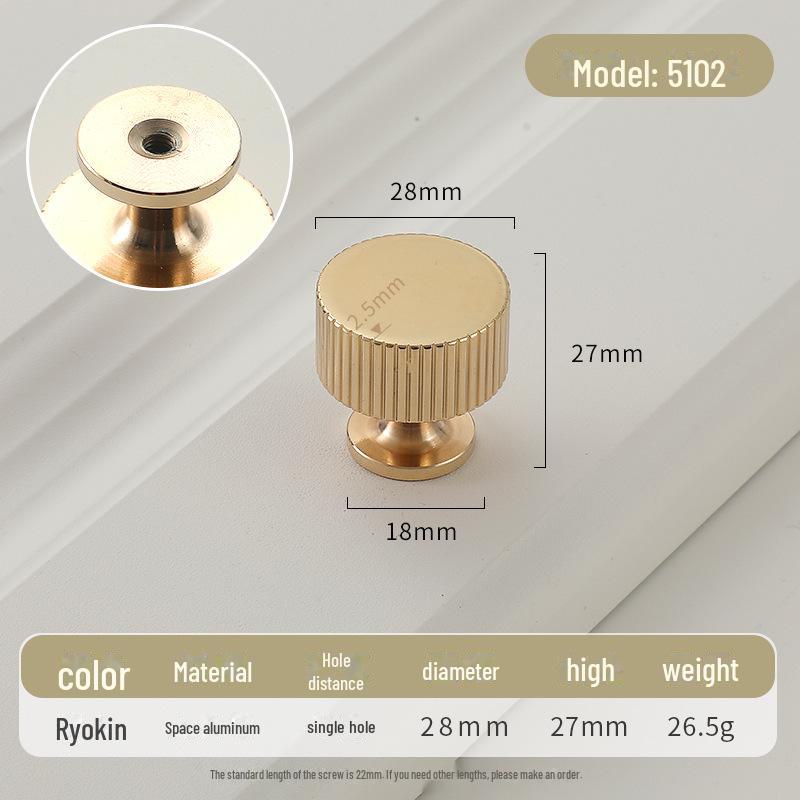 Золотая круглая ручка для ящика класса люкс с одним отверстием для современных простых шкафов