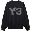 Y-3 Логотип Crew с цифровым принтом, удобная универсальная свободная толстовка с длинным рукавом, мужская толстовка черного цвета JE9276