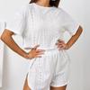 Женский повседневный летний комплект топ и шорты Эластичная талия Шорты с разрезами Женский комплект Дамские шикарные комплекты Женский костюм
