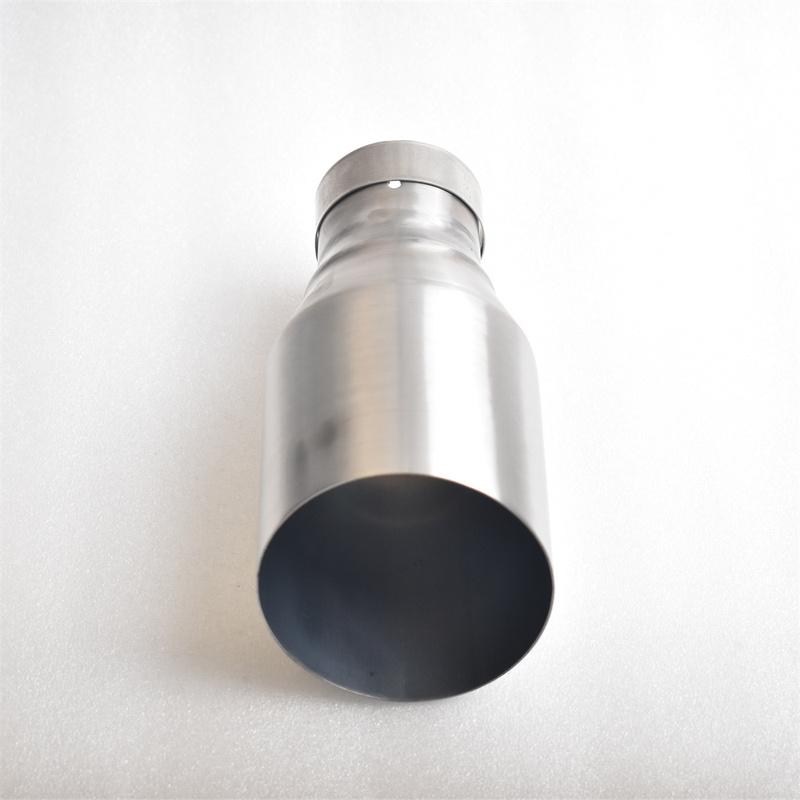 RE Exhaust nozzle 304 stainless steel silvery brushed single tube car exhaust nozzle 2.5 inches 4.5 inches car exhaust nozzle