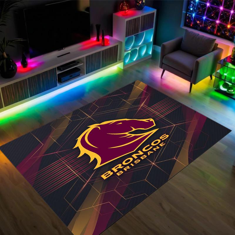 Дизайн Brisbane Broncos Кристальный Велюровый Ковер Уютный Не?Нескользящий ковер с принтом для спальни, гостиной, прихожей