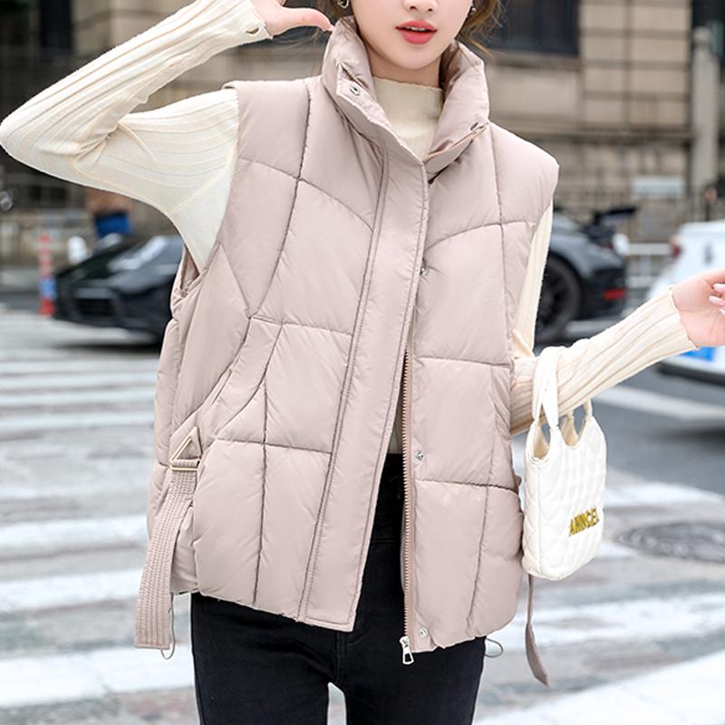 Осенне-зимние куртки без рукавов для женщин, верхняя одежда больших размеров, модное свободное толстое теплое пальто с воротником-стойкой, женский жилет
