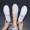 Fashion 2024Low Platform Sneakers Women Shoes Female Pu Leather Walking Sneakers Loafers White Flat Slip On Vulcanize Casual Shoes