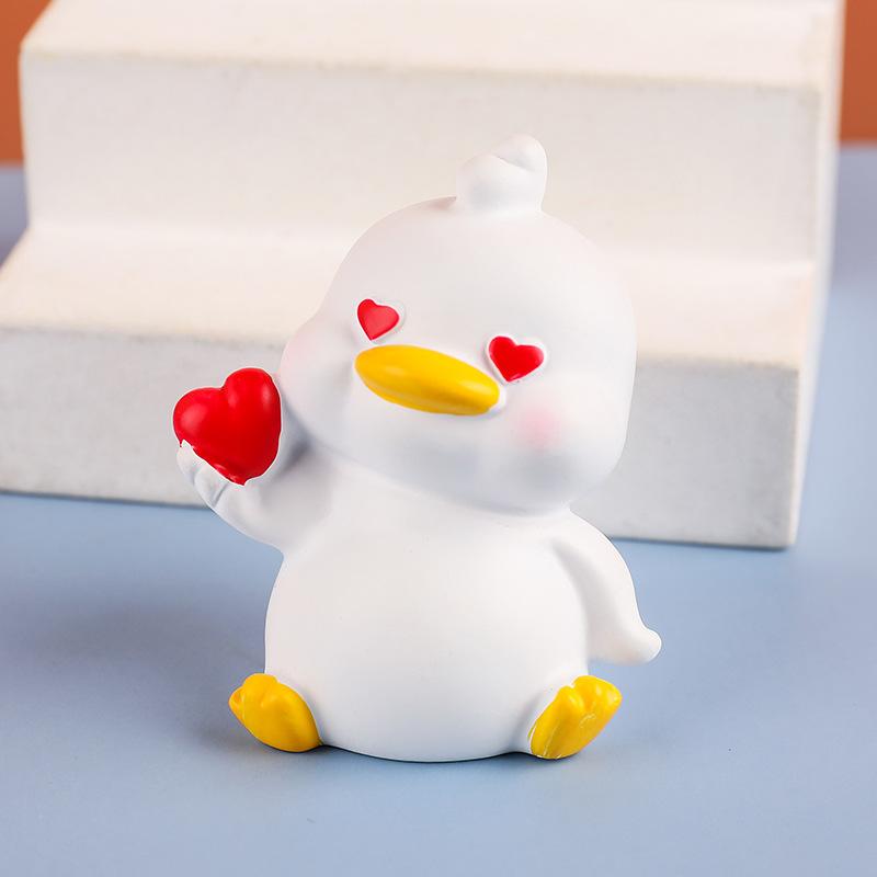 Cute MOMO Duck Resin Decoration Little Yellow Duck Cartoon Gift Creative Home Decoration Car Decoration, Desktop Decoration Small Gift