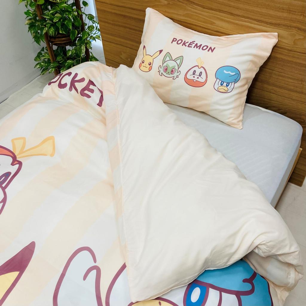 MORIPiLO Комплект пододеяльника Morishita Pokemon Pikachu 150x210см Односпальный Товары с персонажами Покемон Палдея Бежевый 4621400 (Пододеяльник/наволочка)