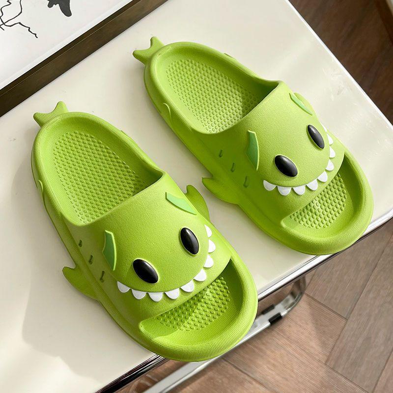 Summer Shark Soft Woman Slippers Anime Shoes for Women 2024 Kawaii Sandals Round Toe Slides Fish Cute Pink Outside Cartoon W 39