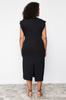 Women's Style Plus Size Dress Black Midi Knitted Dress