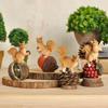 1pcs Mini Cute Resin Squirrel Creative Home Gardening Squirrel Acorn Pine Cone Ornament Animal Crafts Car Gifts