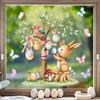 Easter Bunny Window Sticker Waterproof PVC Self-adhesive Home Office Living Room Colorful Egg Tree Rabbit Wall Art Decoration Decal