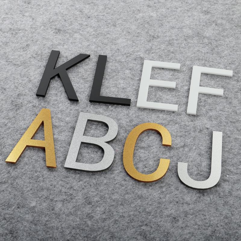 Матовая бронза золото 3D акриловые буквы номер дома настенные наклейки