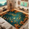 Mountain Landscape Theme Crystal Velvet Floor Rug Personalized Custom Name Text Warm Carpet Home Decoration