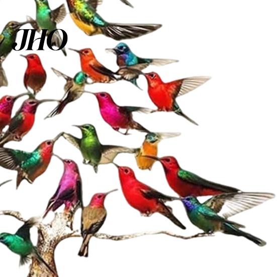 Acrylic Hummingbird Decoration Sparkling Christmas Ornament Double-Sided Colorful Design Special Tree Stack Winter Bird Xmas Decor Holiday Accessory
