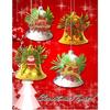 (Set of 4 Big Size) Christmas Decoration Golden Silver Bells Combo Merry Christmas Decorative Items for Xmas Santa Hanging Bells
