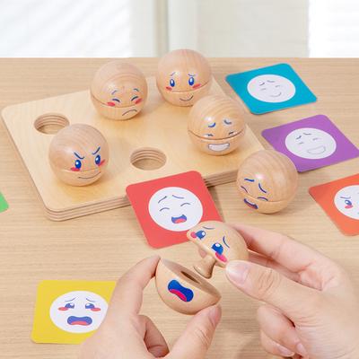 Деревянные детские настольные игры Эмоциональное выражение Игрушки-шарики Взаимодействие родителей и детей Веселое выражение Практическое сопоставление