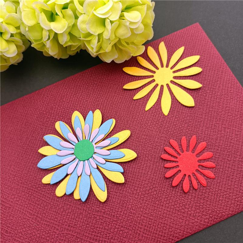 Металлические вырубные штампы для цветов хризантемы, трафареты для тиснения - для DIY скрапбукинга, фотокарточек - декор