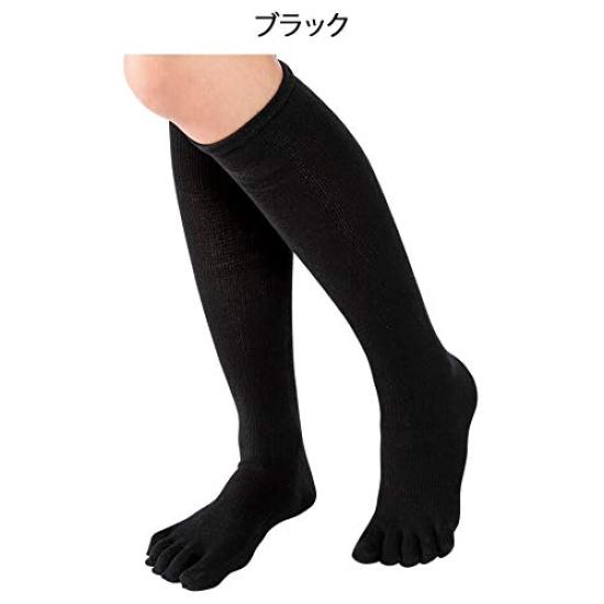 Nursery Compression Knee Socks for 5 Pairs Sizes Black 9000024A Five-Toe Nurses, Medical, Office, Women's, (x 1), 23-25, (5 Pairs)