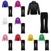 Kids Boys Glitter Jazz Dance Outfit Long Sleeve Sequined Button Shirt Performance Pants Stage Costume