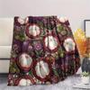 1PC Retro Floral And Fruit Art Print Flannel Blanket, High quality All Seasons, Home Decor, Warmth and Comfort, Perfect for Christmas Gifts