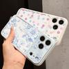 Чехол с принтом белых/розовых цветов для iPhone 17 Pro Max Гибридный TPU+PC Прозрачная задняя панель Жесткая крышка для iPhone 16 15 14 13 Pro Max