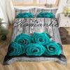 Rose Duvet Cover Set Red Rose Floral Bedding Sets Flower Butterfly Comforter Cover for Women Modern Fashion Marble Quilt Cover