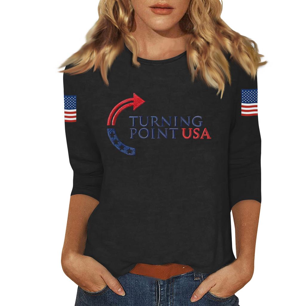 Women's Casual Fashionable Sexy Comfortable Neck Three-Quarter Sleeve Top