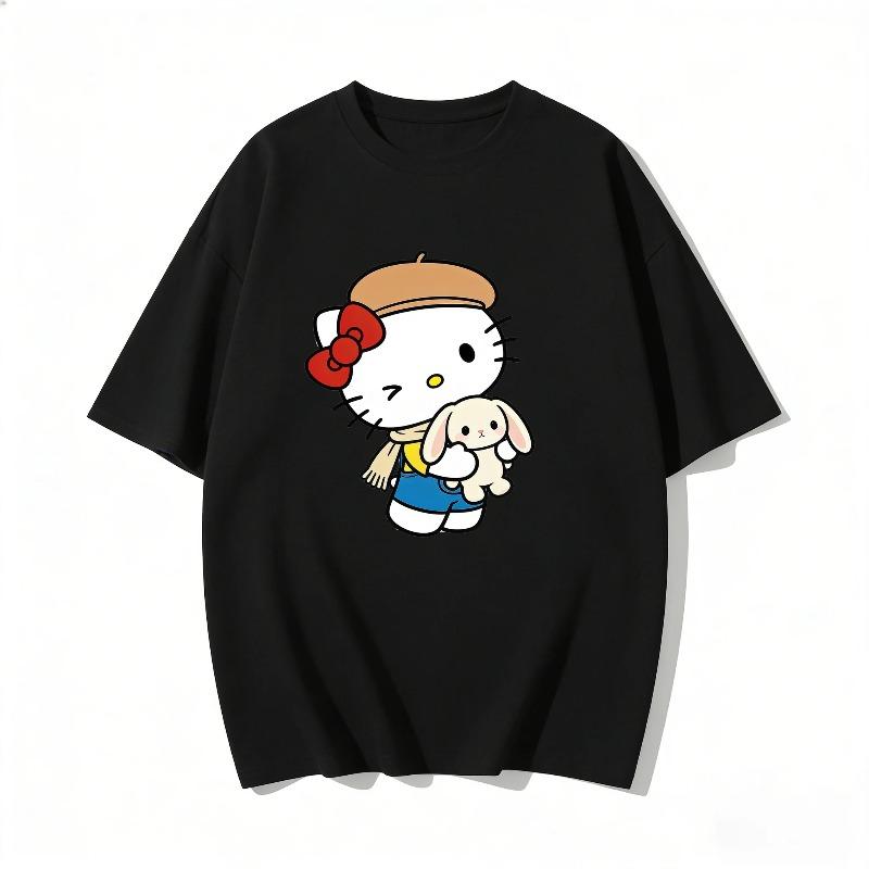Womens Cartoon Printed Short Sleeve Cotton Women Tshirt 21st Century Style 2026 Summer Y2K Top Casual Fashion Womens Tshirt