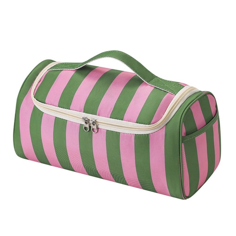 Striped Travel Storage Case Large Capacity Makeup Organizer Bag Travel Toiletry Bag Home Storage