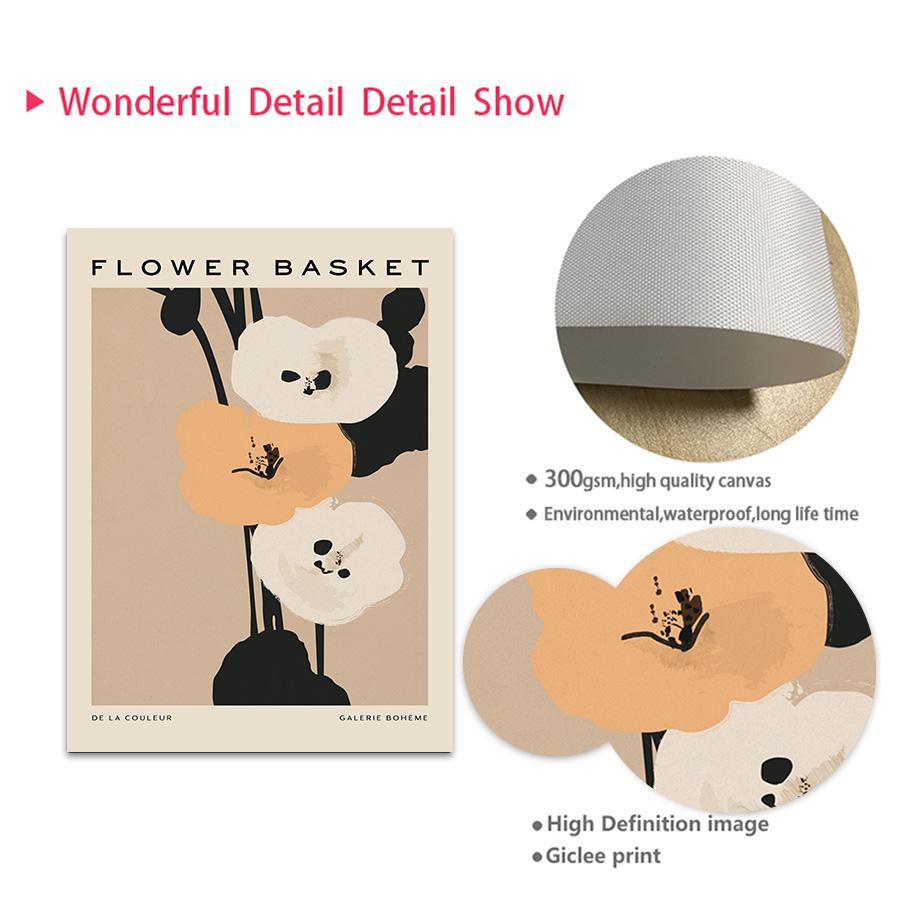 Винтажный цветочный рынок, абстрактная линия, кривая, настенная живопись на холсте, плакаты на скандинавскую тему и принты, настенные панно для декора гостиной