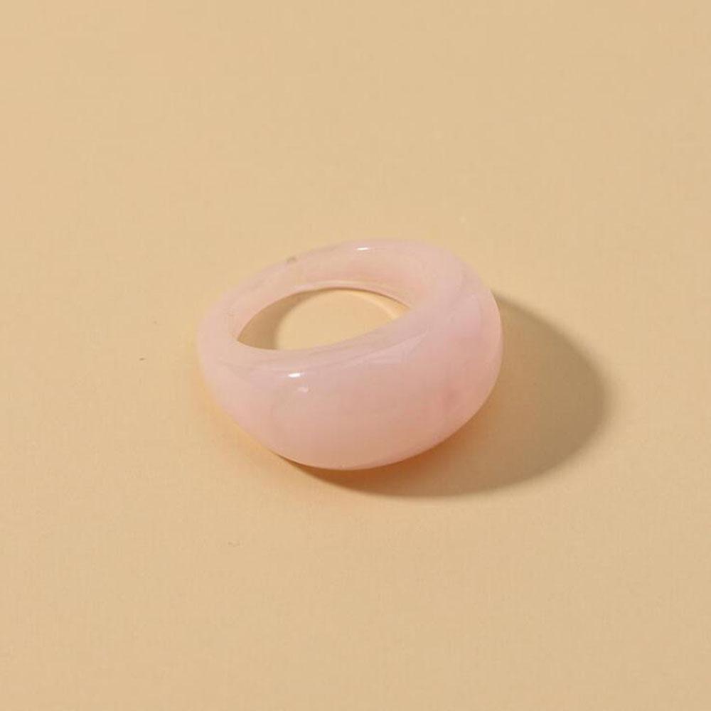New Trendy Big Round Acrylic Resin Rings for Women Geometric Colorful Finger Ring for Girls Party Korean Fashion Zircon