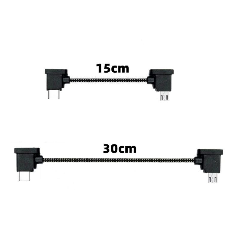 Кабель-переходник USB C Male на USB 5-контактный Male, 90 градусов, в оплетке, для быстрой зарядки Air 2, черный