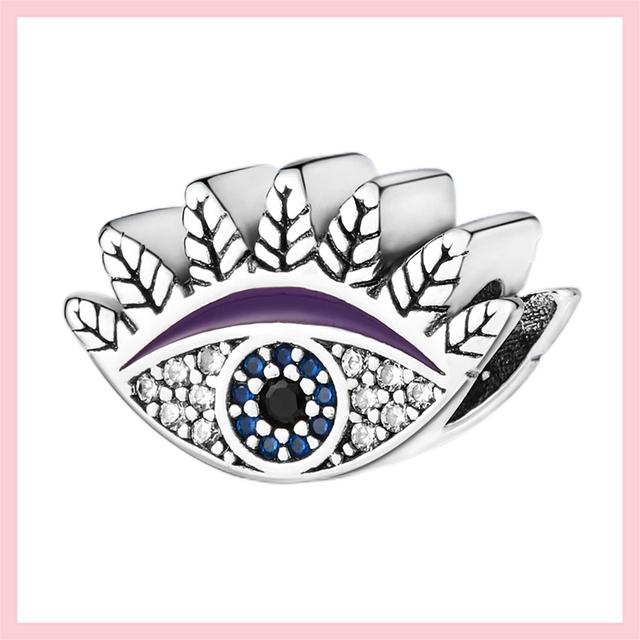 Бусины из стерлингового серебра 925 пробы с кубическим цирконием, подвески "Всевидящий глаз", подходят к оригинальному браслету, ювелирные изделия