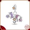Подвески Plata De Ley S925, серебряный хамелеон, светящийся светлячок, самолет, чемодан, подходит для S925, оригинальные браслеты, кулон, ювелирные изделия своими руками