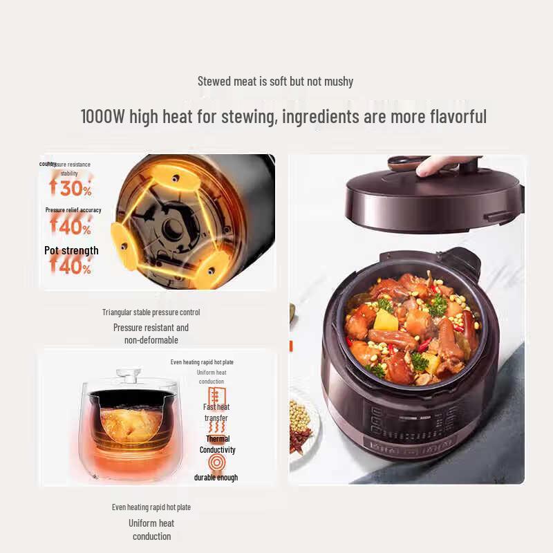 Midea YL50Easy203 4.8L Smart Electric Pressure Cooker with Dual Pots