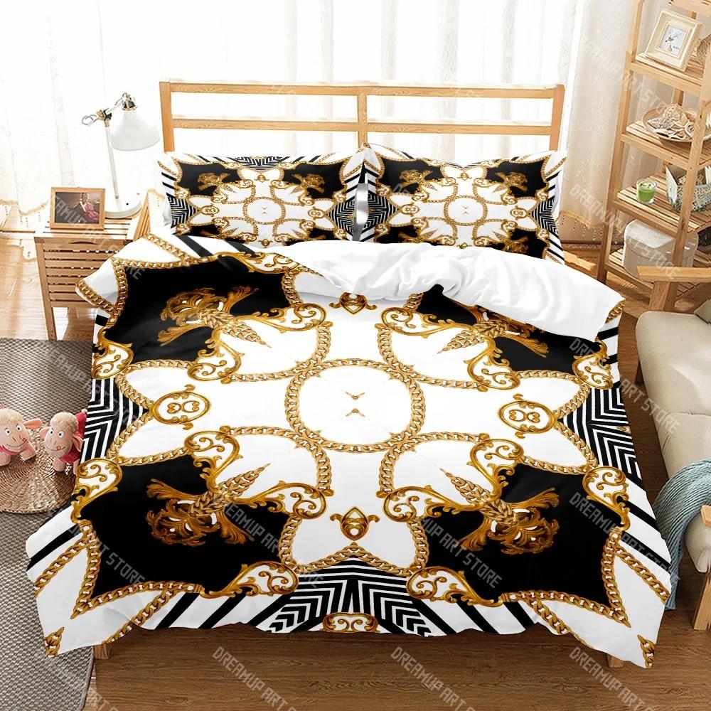 Комплект постельного белья Chains Baroque Pattern Bohemian Small Single Twin Double Queen King Size Комплект постельного белья для взрослых и детей Пододеяльник