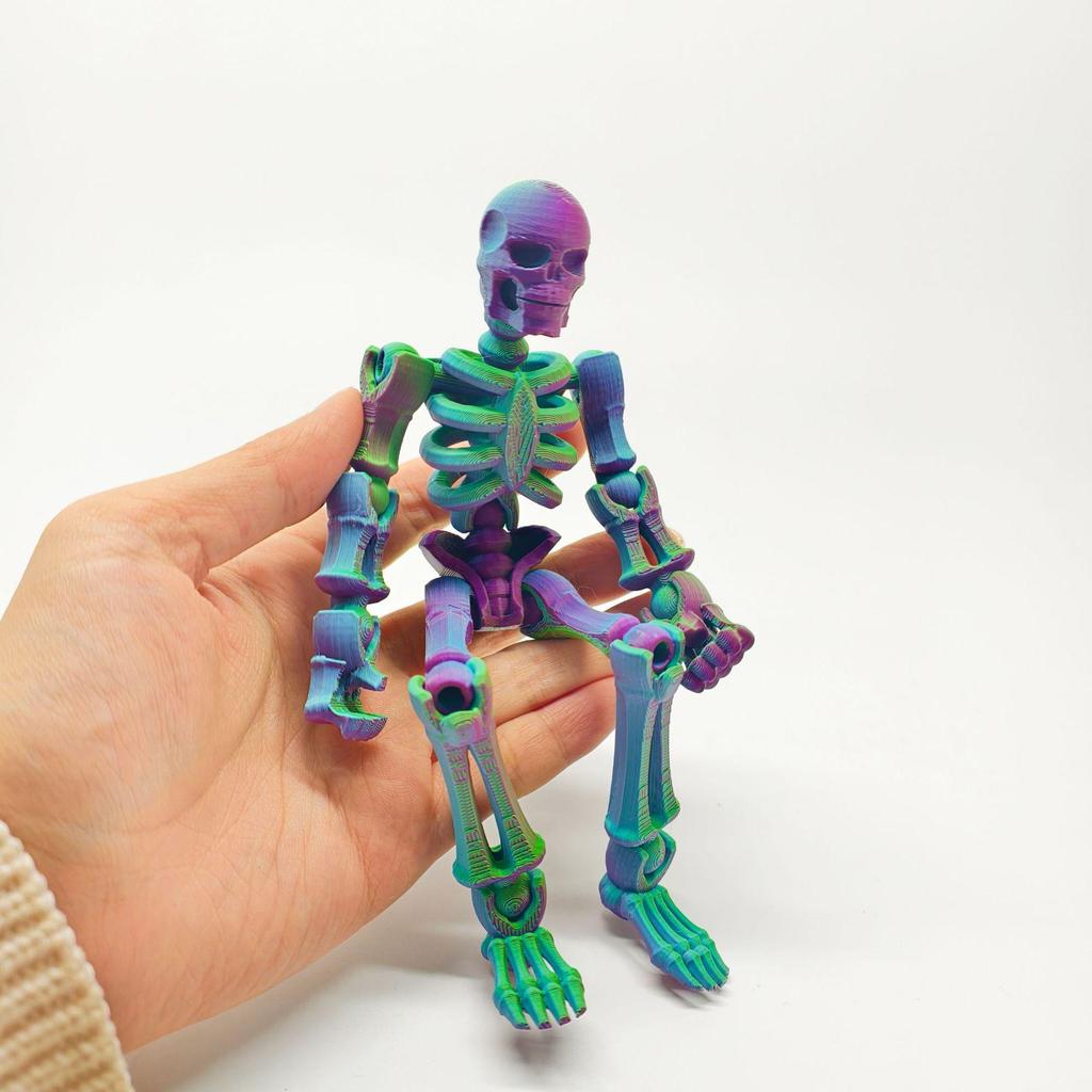 3D Articulated Skeleton Man: Poseable Stress Relief Toy & Decorative Craft Gift